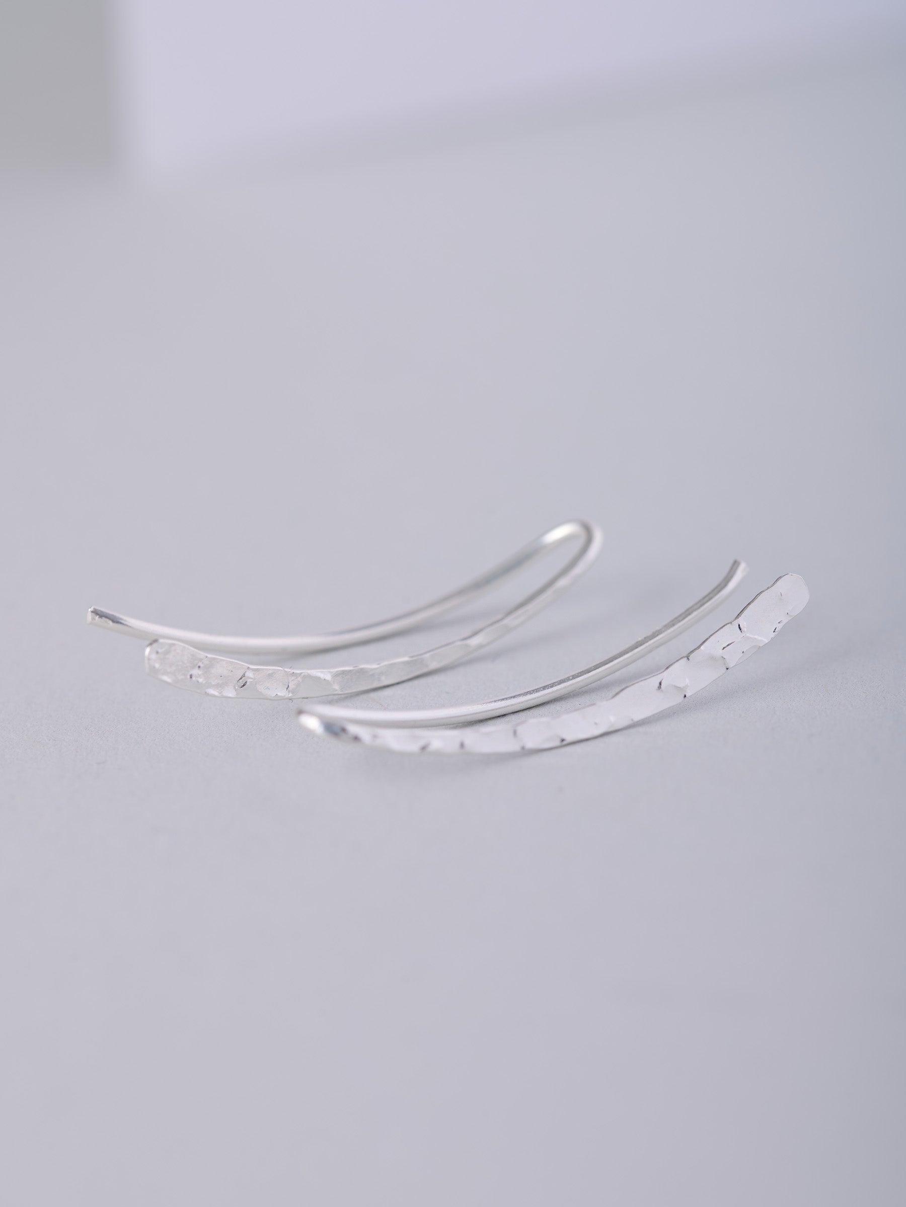 Sterling Silver Textured Surface Ear Crawlers - Forgotten Tribes