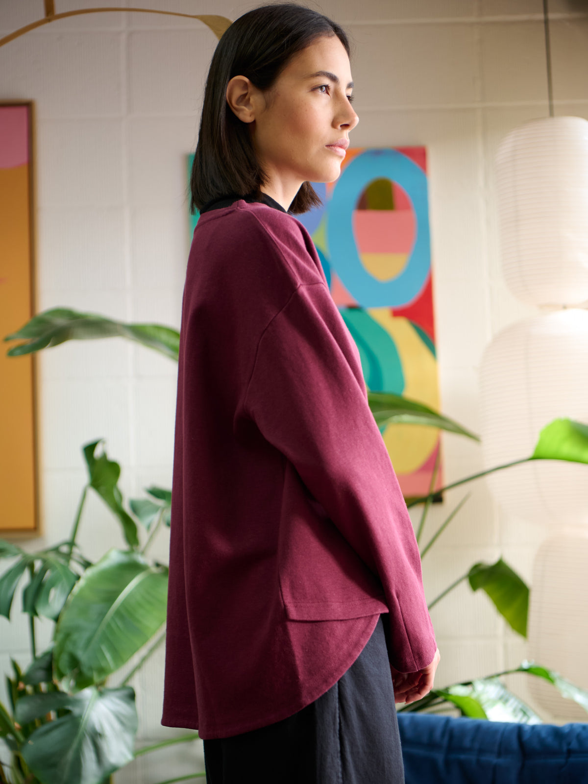 Futuna - Hemp Organic Cotton Interlock Top with Wrap Around Hem - Forgotten Tribes