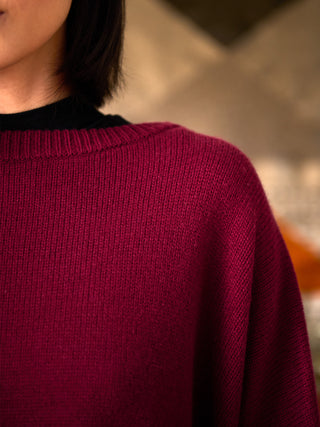 Mizumi - Merino Wool Bamboo Blend Oversized Jumper with Curved Back