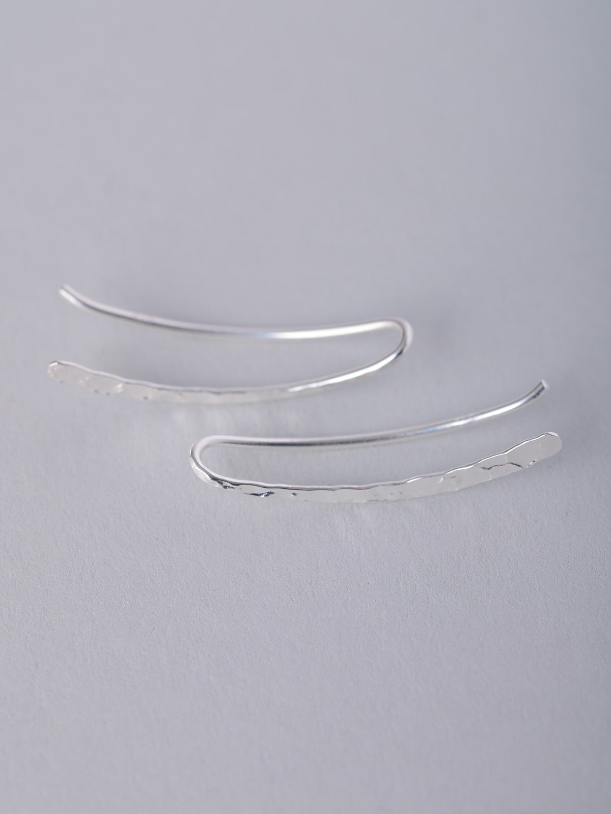 Sterling Silver Textured Surface Ear Crawlers - Forgotten Tribes