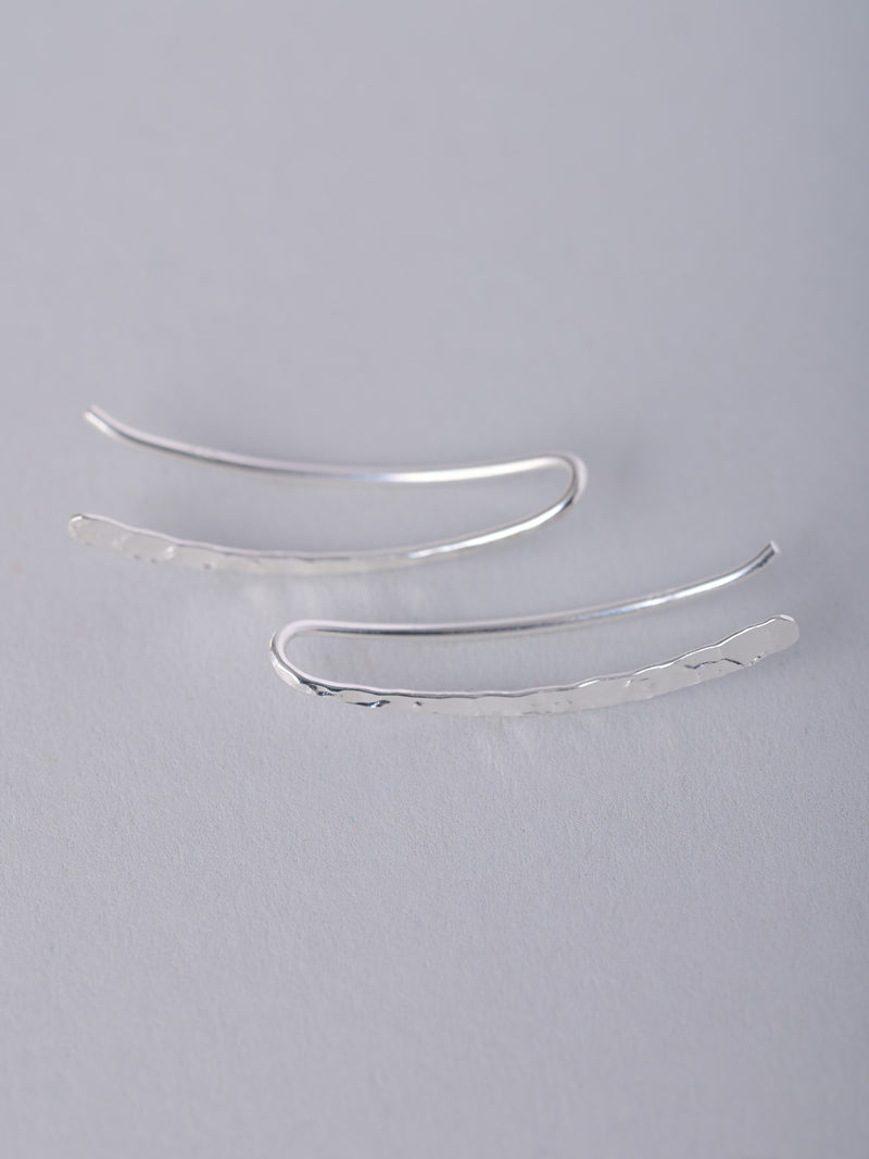 Sterling Silver Textured Surface Ear Crawlers - Forgotten Tribes