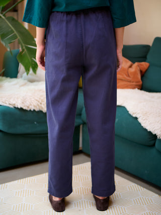 Aegina - Organic Cotton Twill Tapered Trousers