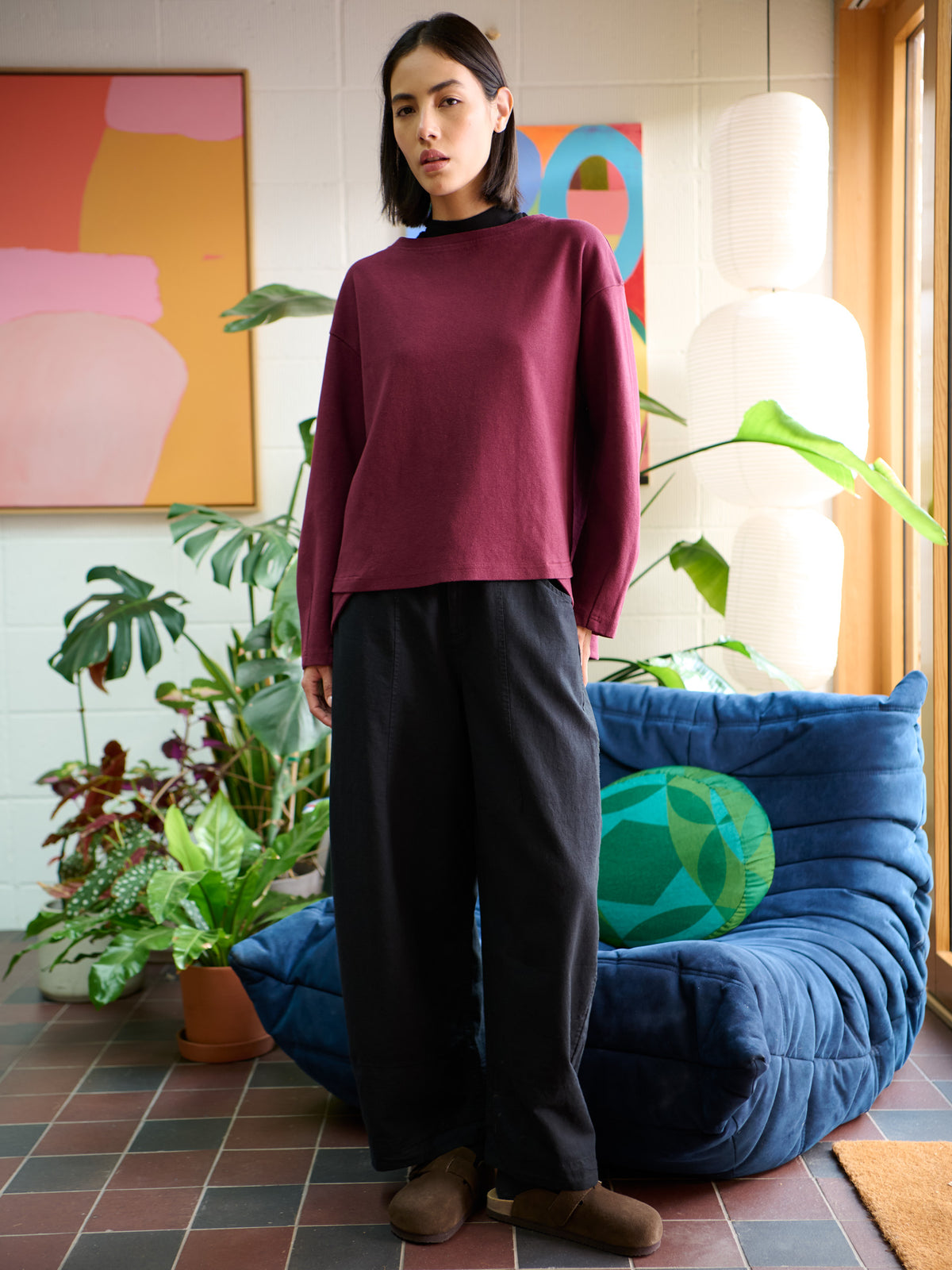 Futuna - Hemp Organic Cotton Interlock Top with Wrap Around Hem - Forgotten Tribes