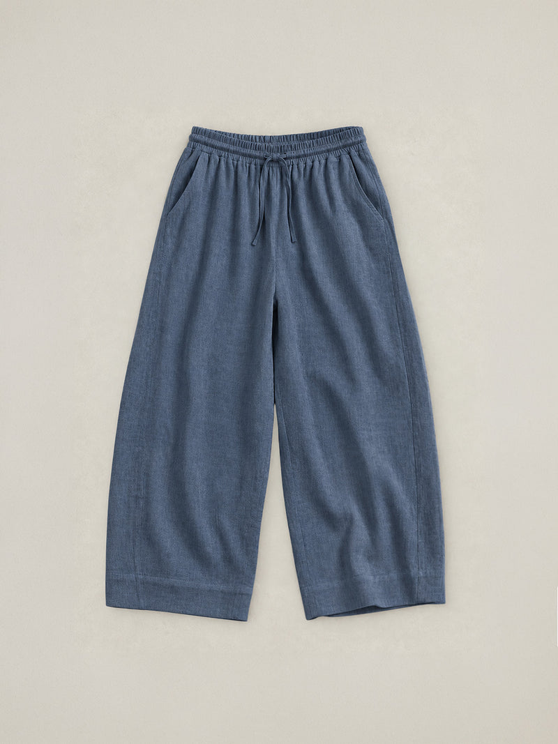 Aran - Hemp Organic Cotton Double Weave Wide Leg Trousers - Forgotten Tribes