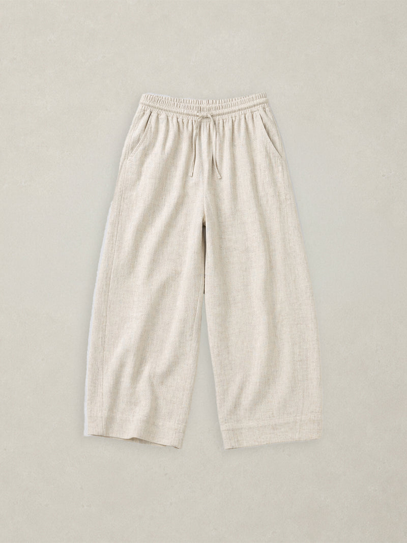 Aran - Hemp Organic Cotton Double Weave Wide Leg Trousers - Forgotten Tribes