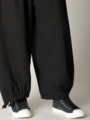 Cotton Jersey Wide Leg Trousers with Hem Drawstring - Forgotten Tribes