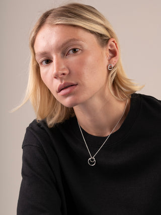 Sterling Silver Linked Circle Stud Earring - Forgotten Tribes