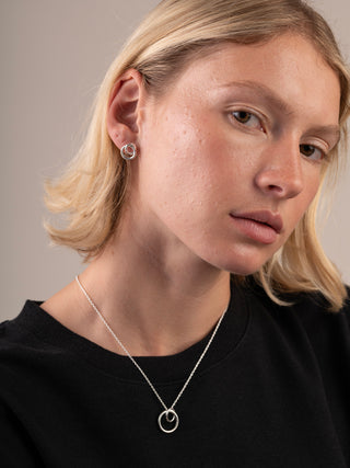 Sterling Silver Linked Circle Stud Earring - Forgotten Tribes