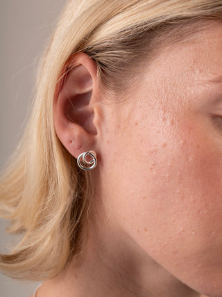 Sterling Silver Linked Circle Stud Earring - Forgotten Tribes