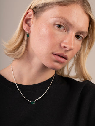 Sterling Silver Gemstone Square Drop Earrings - Forgotten Tribes