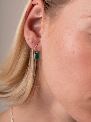 Sterling Silver Gemstone Square Drop Earrings - Forgotten Tribes