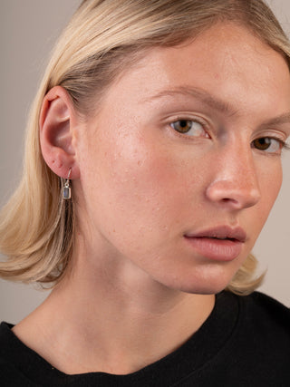 Sterling Silver Gemstone Square Drop Earrings - Forgotten Tribes