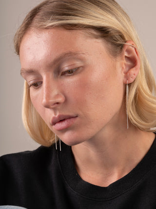 Sterling Silver Drape Chain Earrings - Forgotten Tribes