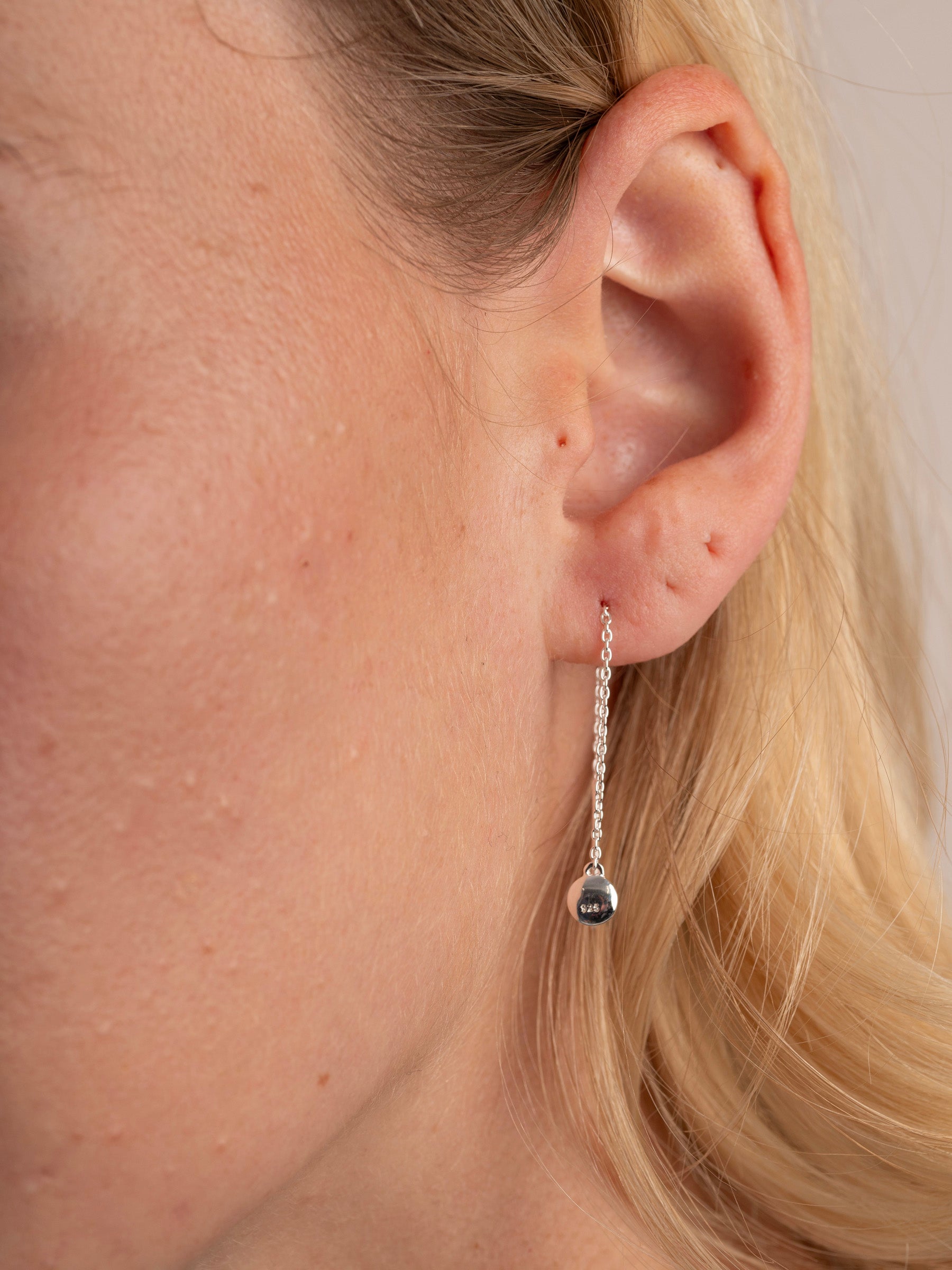 Sterling Silver Dangling Dot Earring