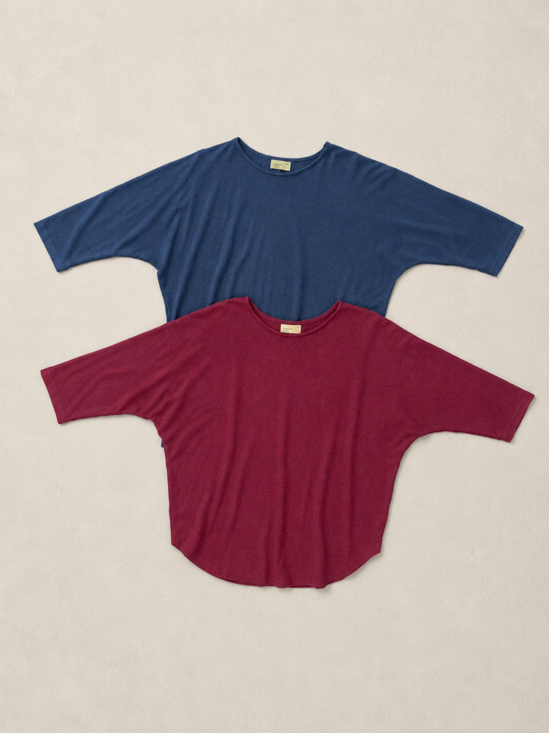 Fauna - Hemp Organic Cotton Dolman Sleeve T-shirt with Curved Hem