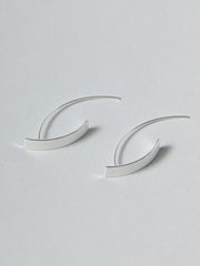 Sterling Silver Thread Through Curved Bar Earrings - Forgotten Tribes
