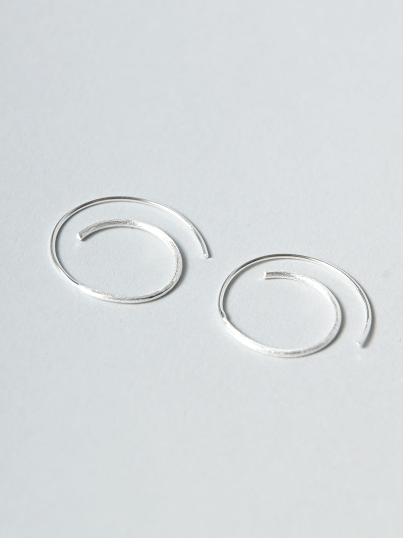 Sterling Silver Thread Through Swirl Earrings - Forgotten Tribes