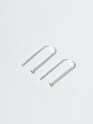 Sterling Silver Thread Through Earrings with Tiny Sphere - Forgotten Tribes