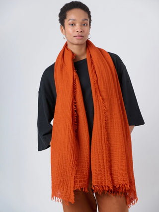 Fine Wool Crinkle Textured Wrap Scarf - Forgotten Tribes