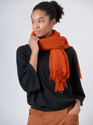 Fine Wool Crinkle Textured Wrap Scarf - Forgotten Tribes