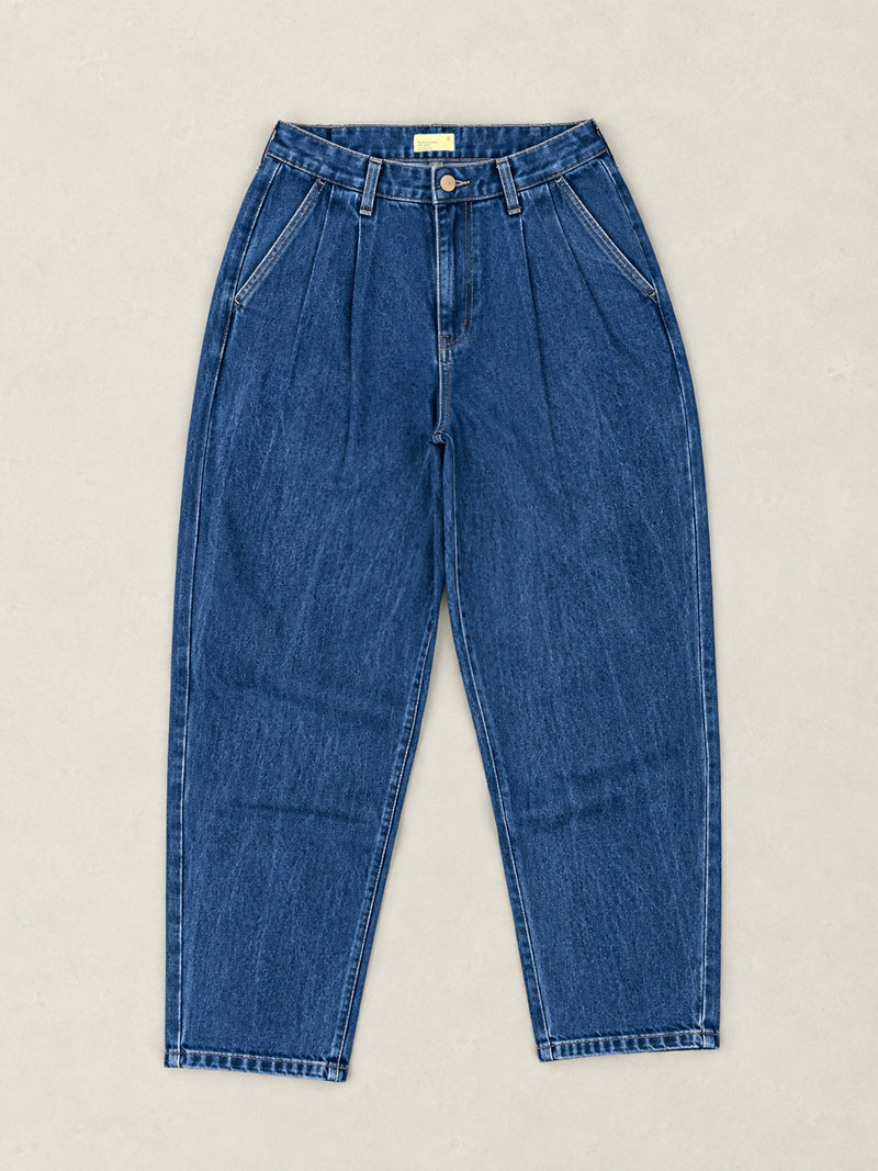 Eigg - Denim Pleated Jeans - Almost Perfect - Forgotten Tribes