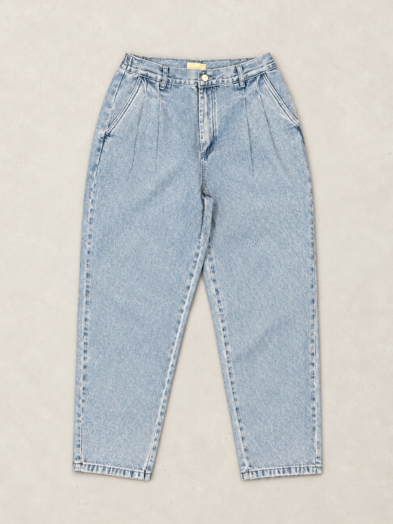 Eigg - Denim Pleated Jeans - Almost Perfect - Forgotten Tribes