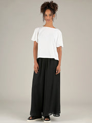 Fine Cotton Muslin Wide Leg Trousers - Forgotten Tribes