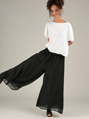 Fine Cotton Muslin Wide Leg Trousers - Forgotten Tribes
