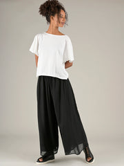 Fine Cotton Muslin Wide Leg Trousers - Forgotten Tribes