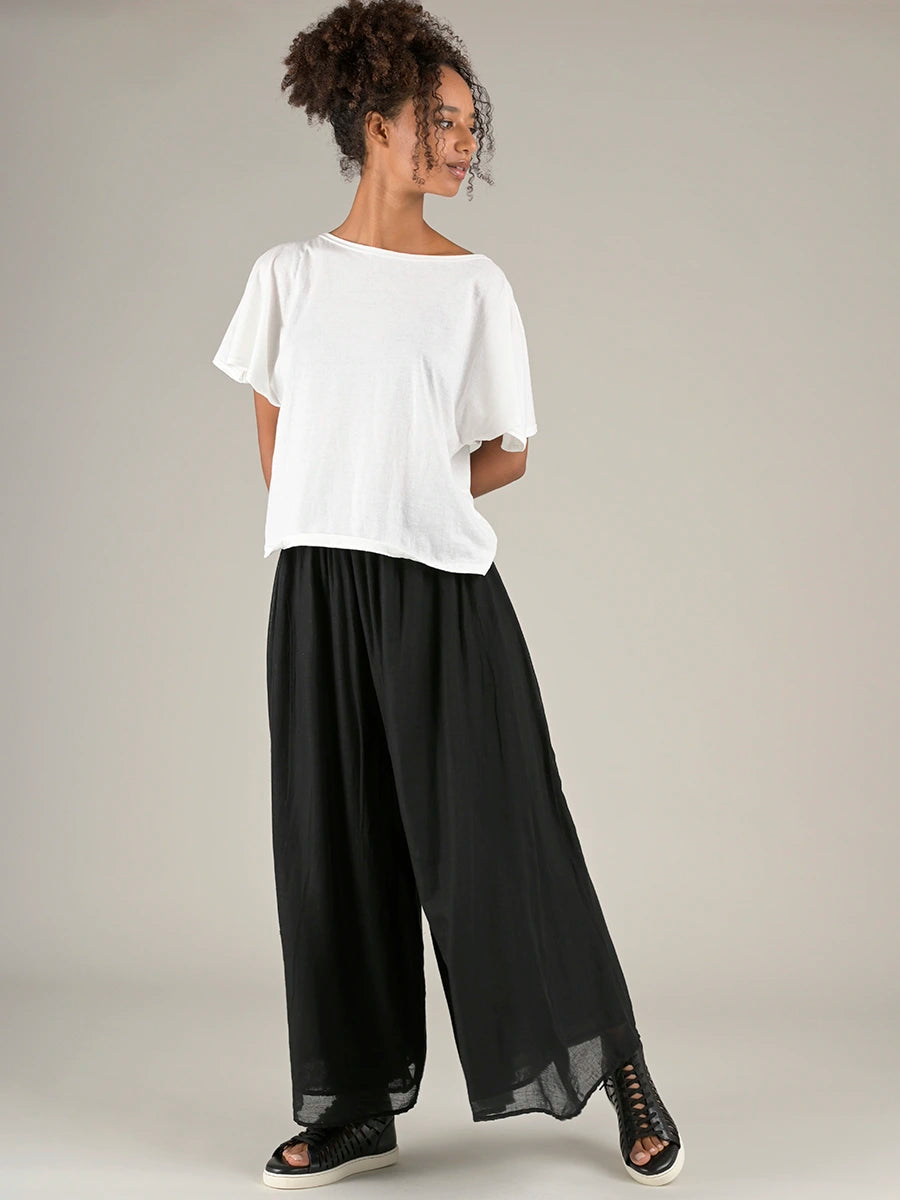 Fine Cotton Muslin Wide Leg Trousers - Forgotten Tribes