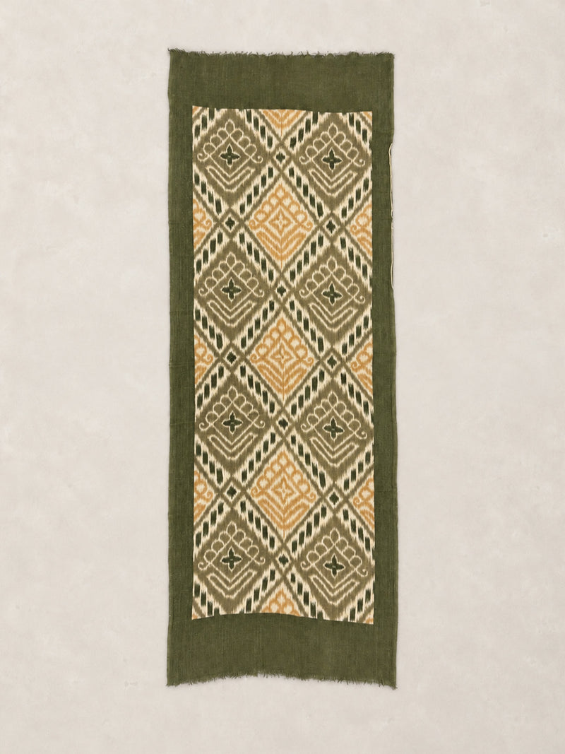 Fine Wool Print Scarf - Fern Ikat - Forgotten Tribes