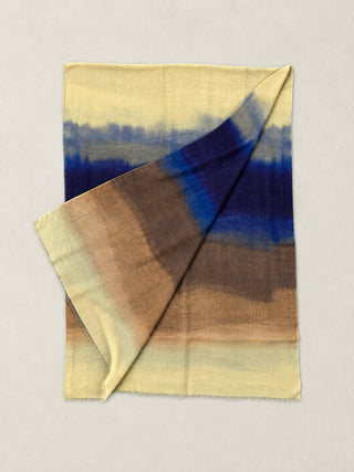 Fine Wool Silk Blend Print Scarf - Dune Horizon - Forgotten Tribes