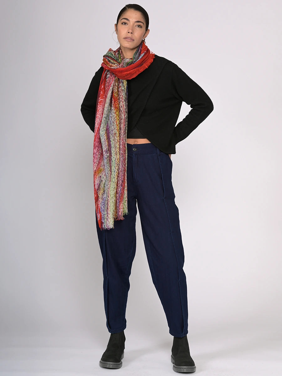 Fine Wool Strokes of Colour Scarf - Forgotten Tribes