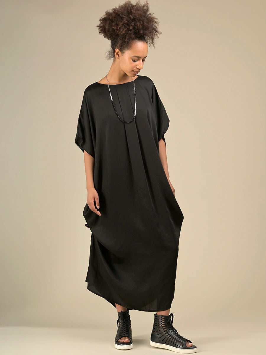 Front Pleat Kaftan Dress with Drawstrings - Forgotten Tribes
