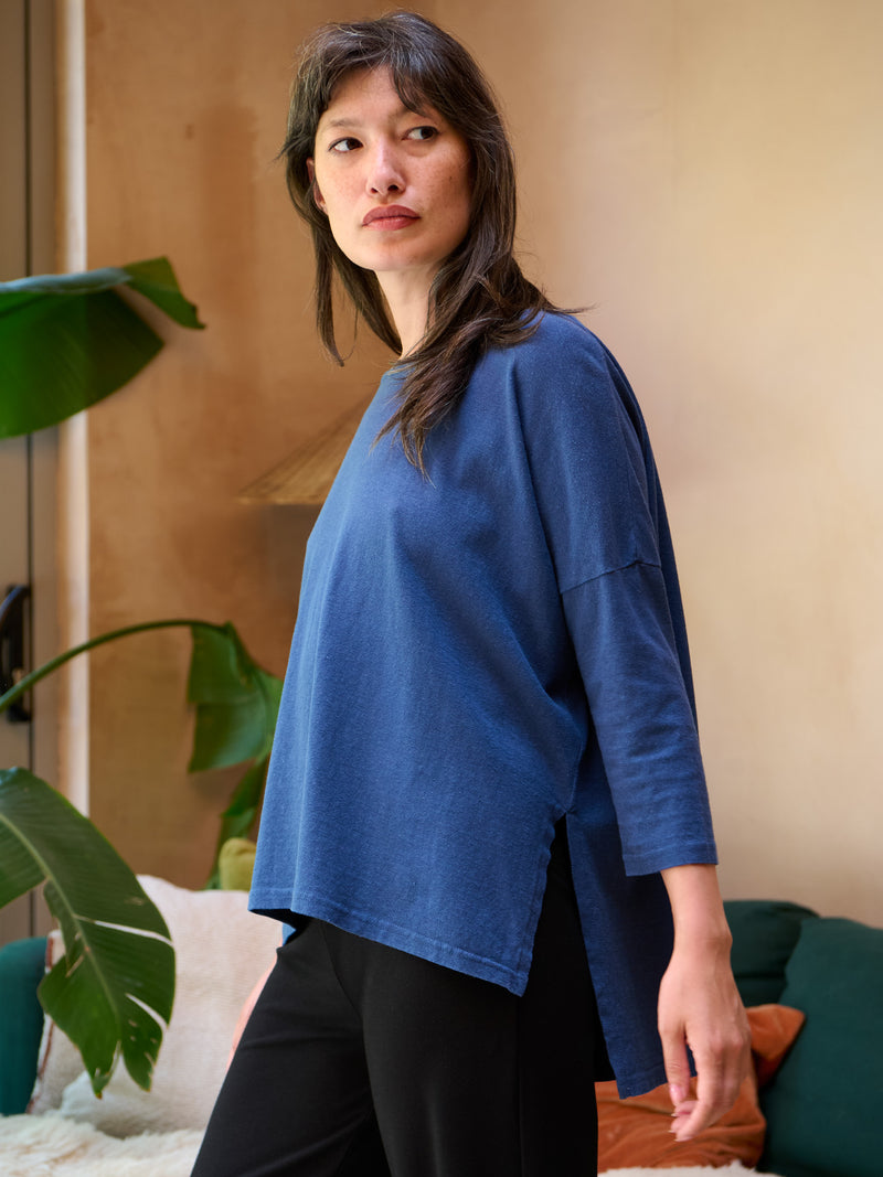 Gaya - Hemp Organic Cotton Cropped Sleeve T-Shirt - Forgotten Tribes