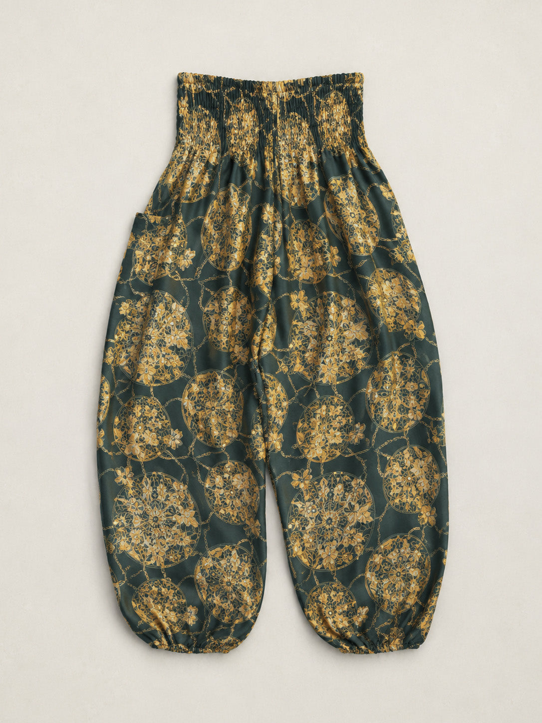 Harem Pants Original - Oriental Flower High Crotch - Forgotten Tribes