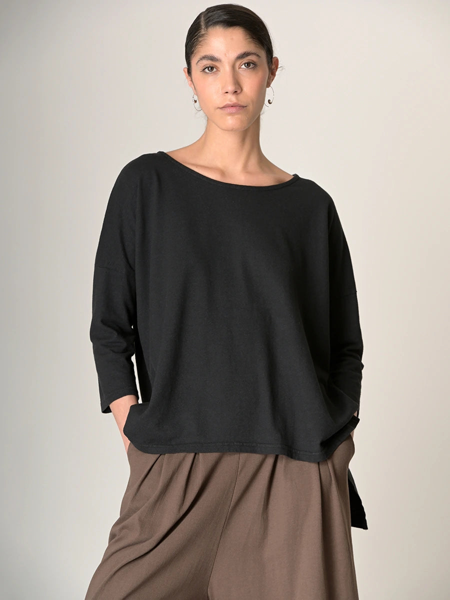 Heavyweight Hemp Organic Cotton Cropped Sleeve T-Shirt - Forgotten Tribes