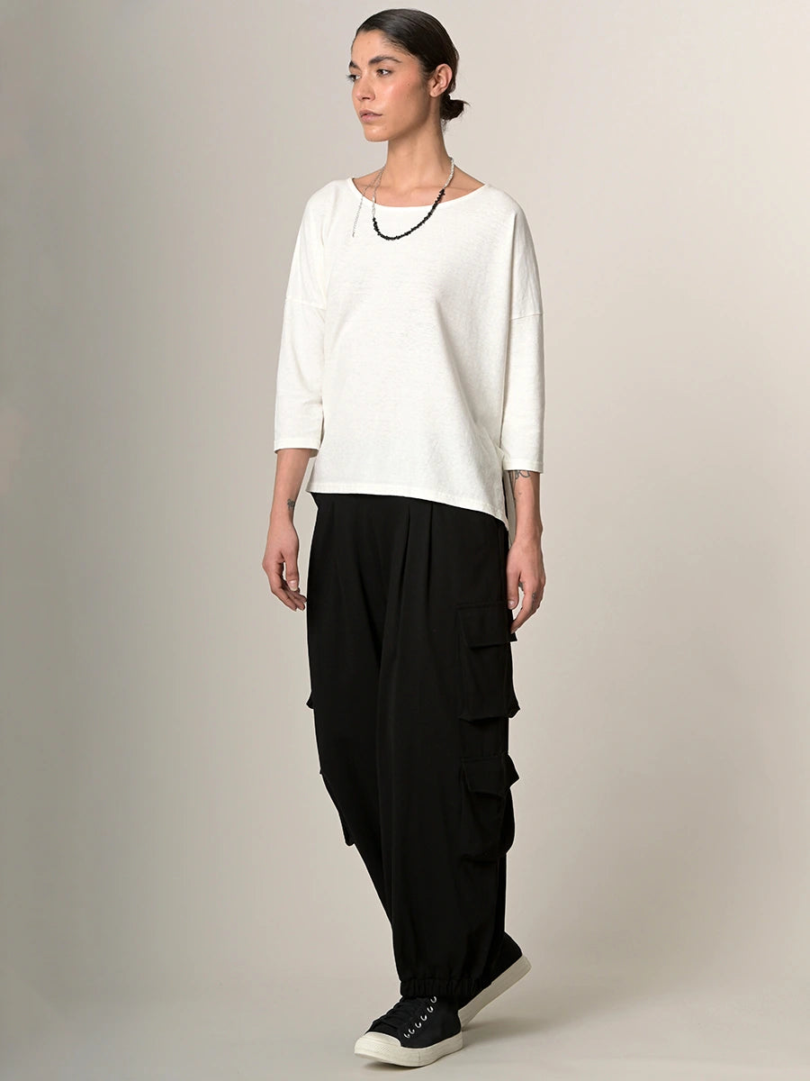 Heavyweight Hemp Organic Cotton Cropped Sleeve T-Shirt - Forgotten Tribes