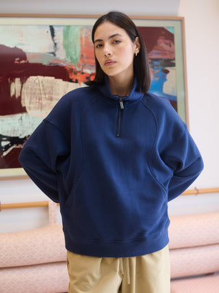 Sark - Hemp Organic Cotton Fleece Quarter Zip Sweatshirt - Forgotten Tribes