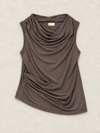 Lira - Hemp Viscose Asymmetric Sleeveless Top - Forgotten Tribes