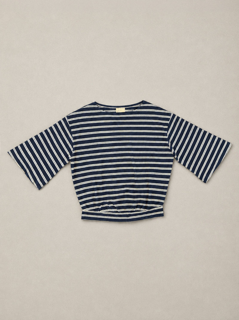 Luzon - Hemp Organic Cotton Wide Sleeve T-Shirt -Stripe - Forgotten Tribes