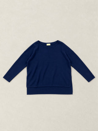 Meira - Merino Wool Bamboo Blend Fine Knit Jumper with Side Slits