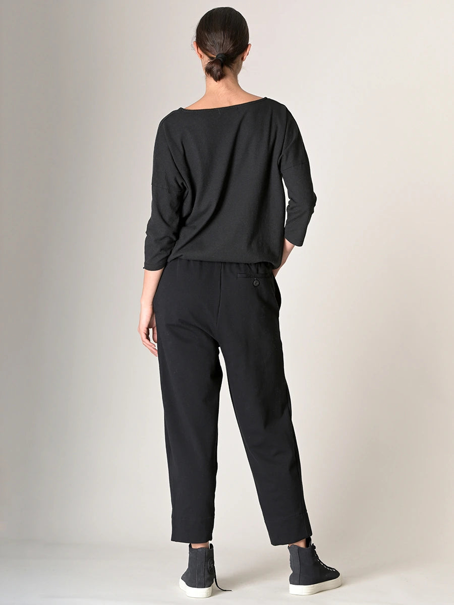 Organic Cotton French Terry Trousers with Side Pleats - Forgotten Tribes