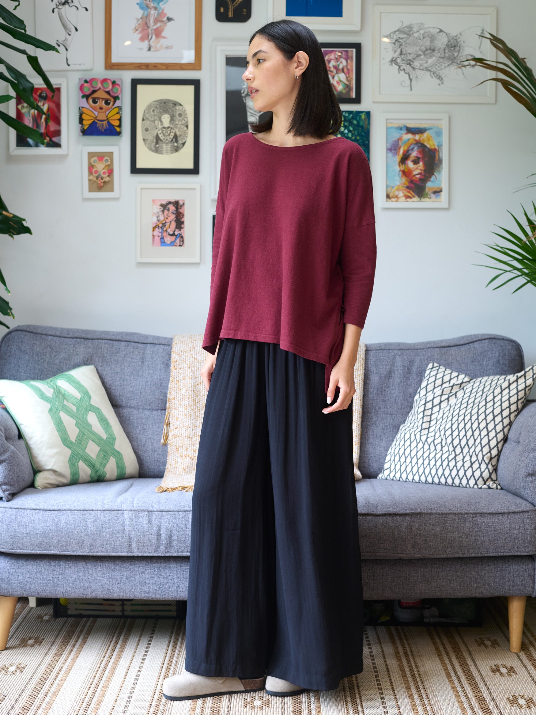 Nicobar - Fine Cotton Batiste Wide Leg Trousers - Forgotten Tribes