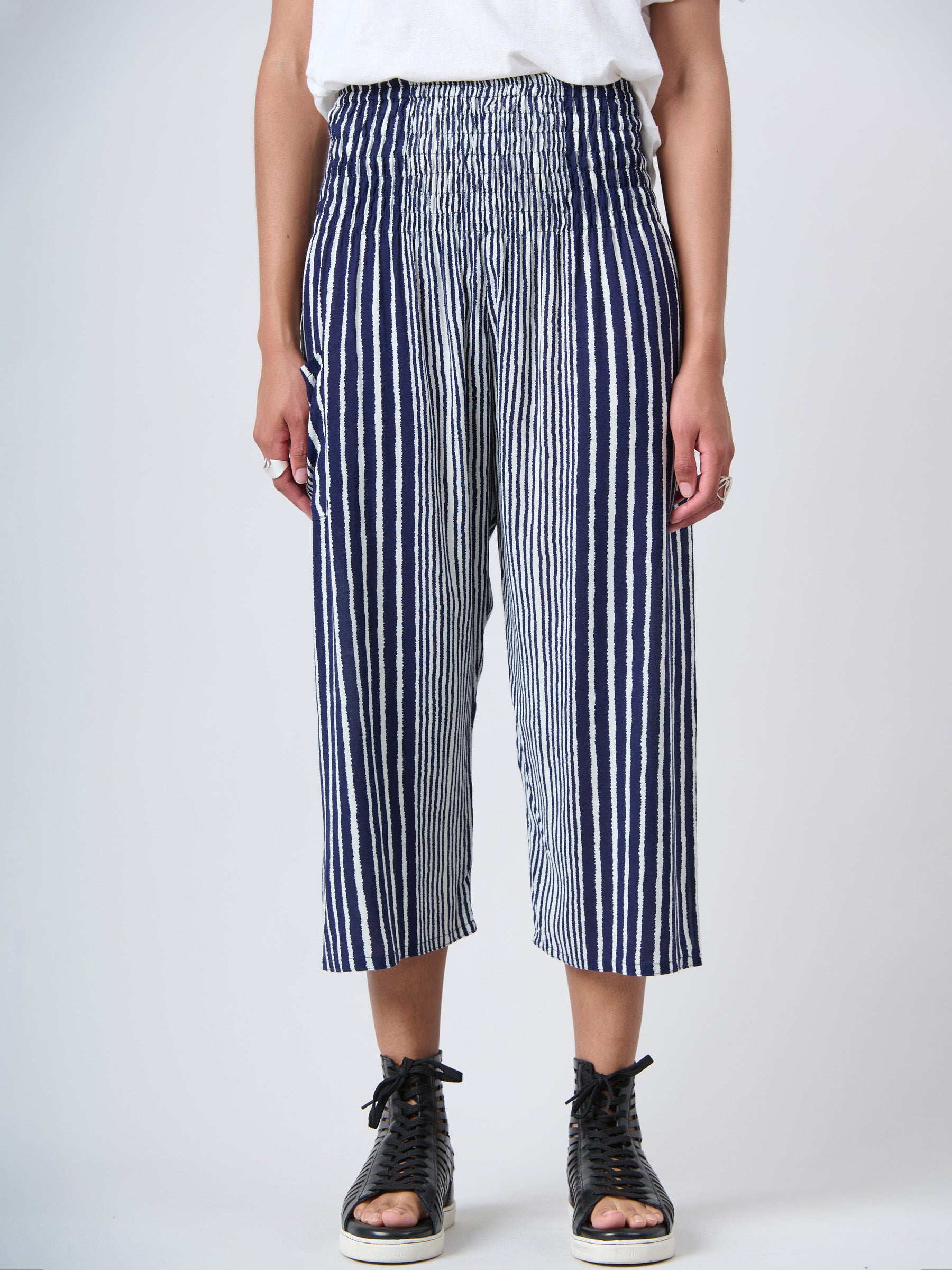 Stripe Jacquard Cropped Pants main image 1