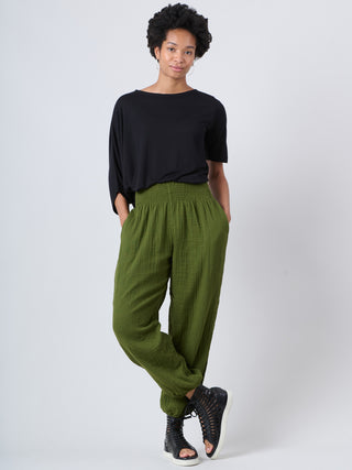 Harem Pants 2.0 - Crinkle Cotton Gauze High Crotch - Forgotten Tribes