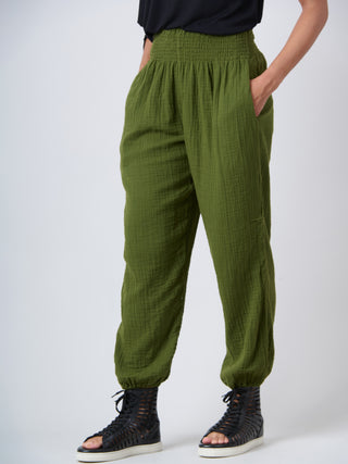 Harem Pants 2.0 - Crinkle Cotton Gauze High Crotch - Forgotten Tribes