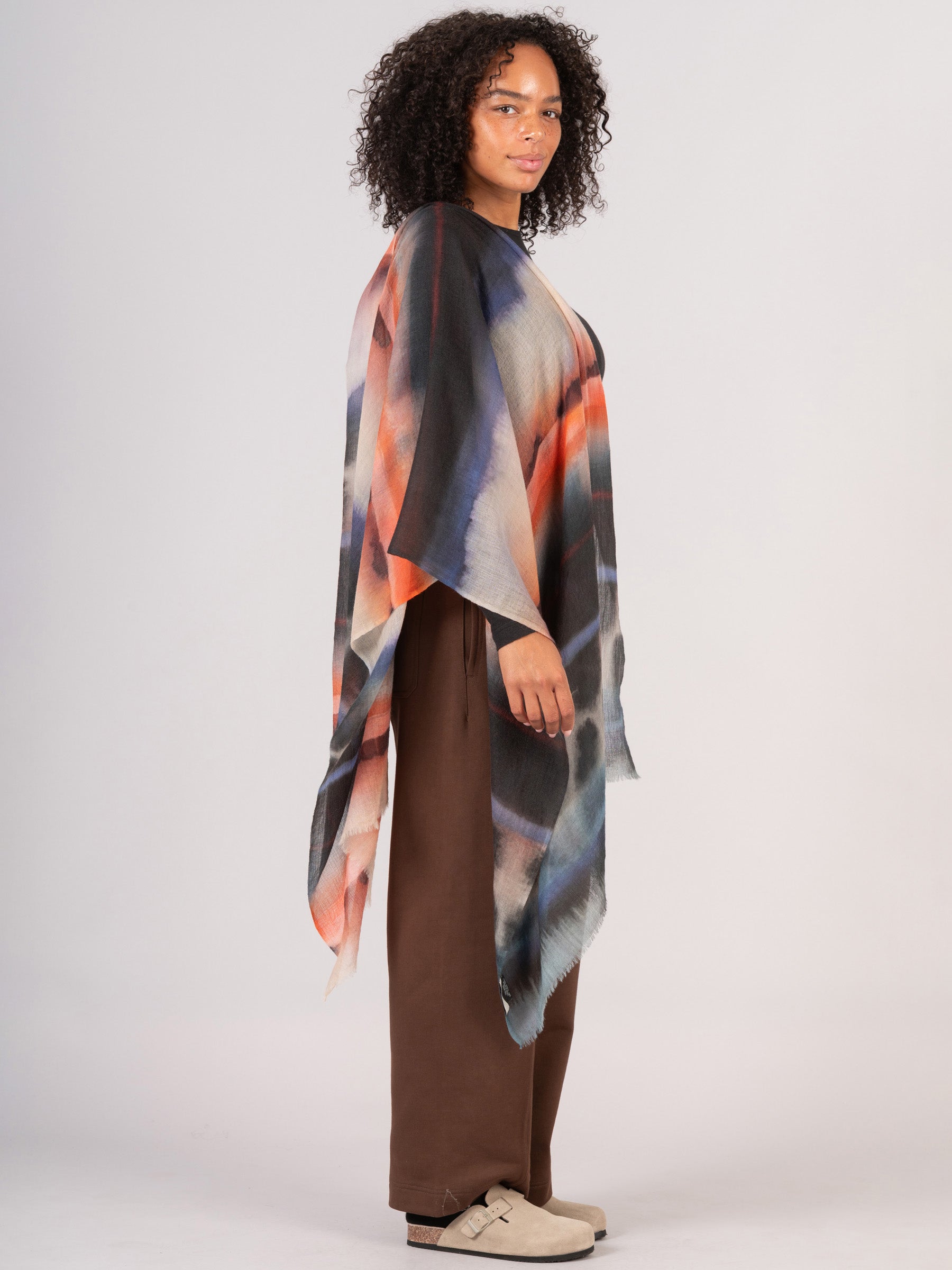 Fine Wool Print Scarf - Dusk Mirage