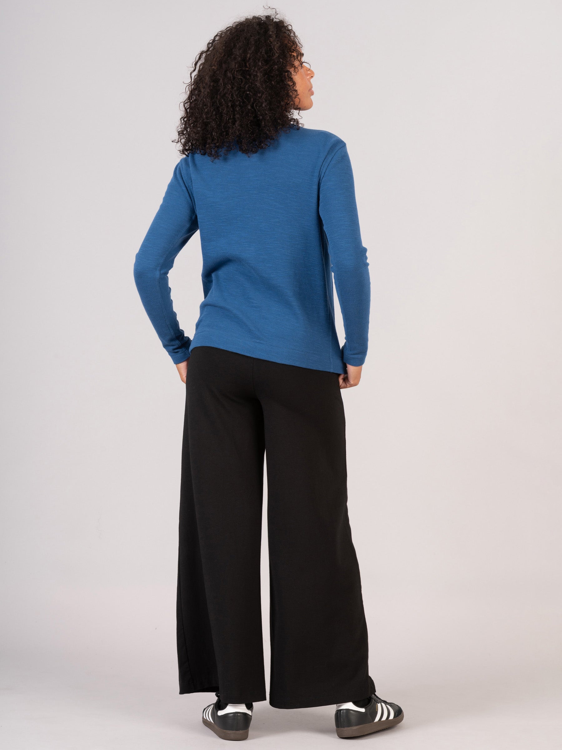 Gili - Waffle Cotton Side Panel Long Sleeve T-shirt - Forgotten Tribes