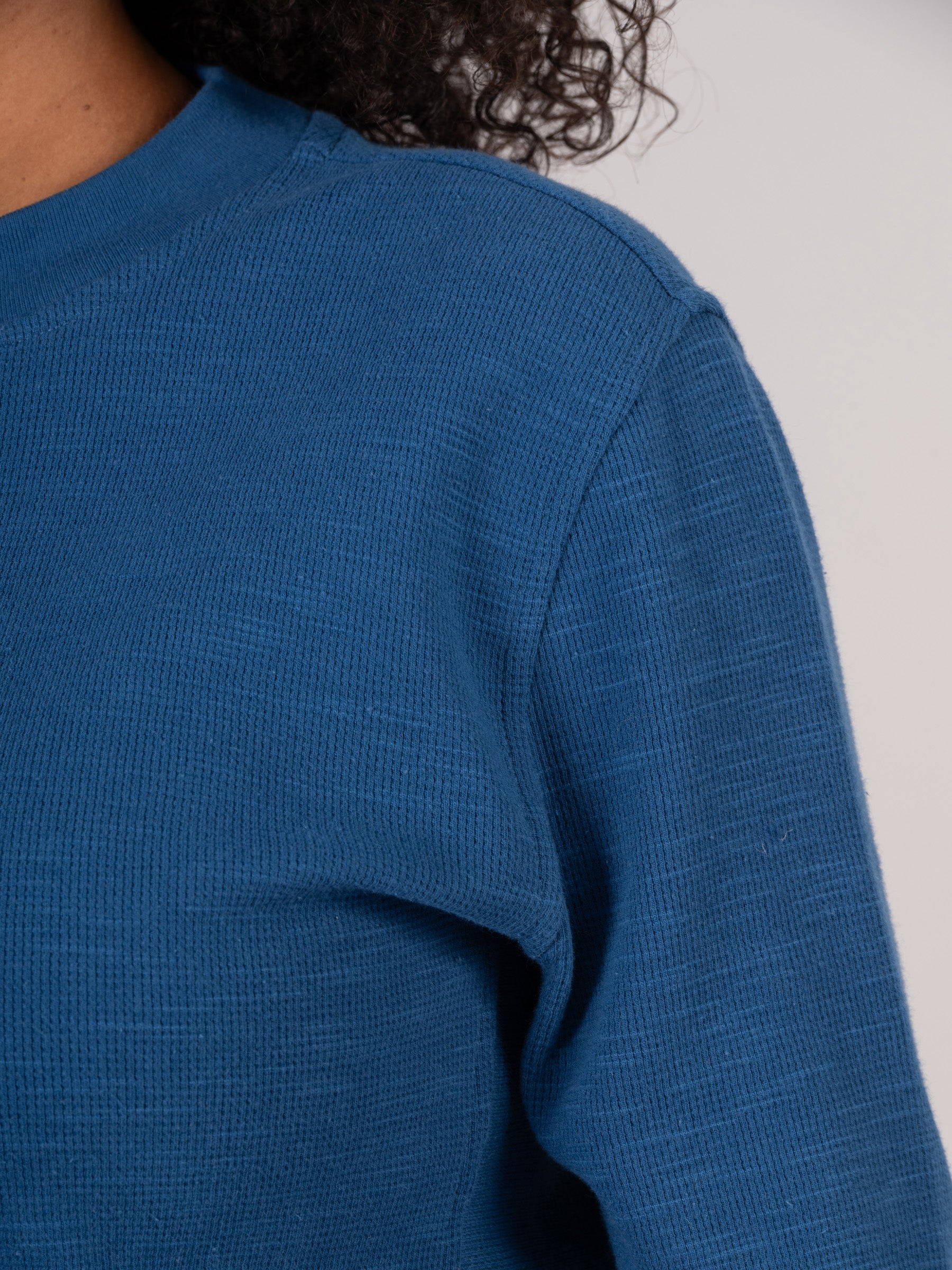 Gili - Waffle Cotton Side Panel Long Sleeve T-shirt - Forgotten Tribes